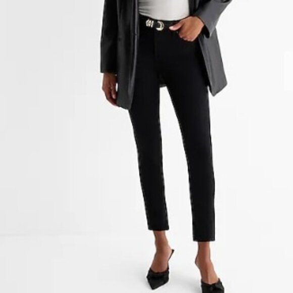 Express Mid Rise Black Supersoft Skinny Jeans - Picture 1 of 7